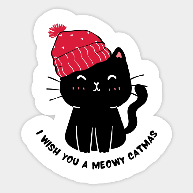 I Wish You a Meowy Catmas Sticker by Creativity Haven